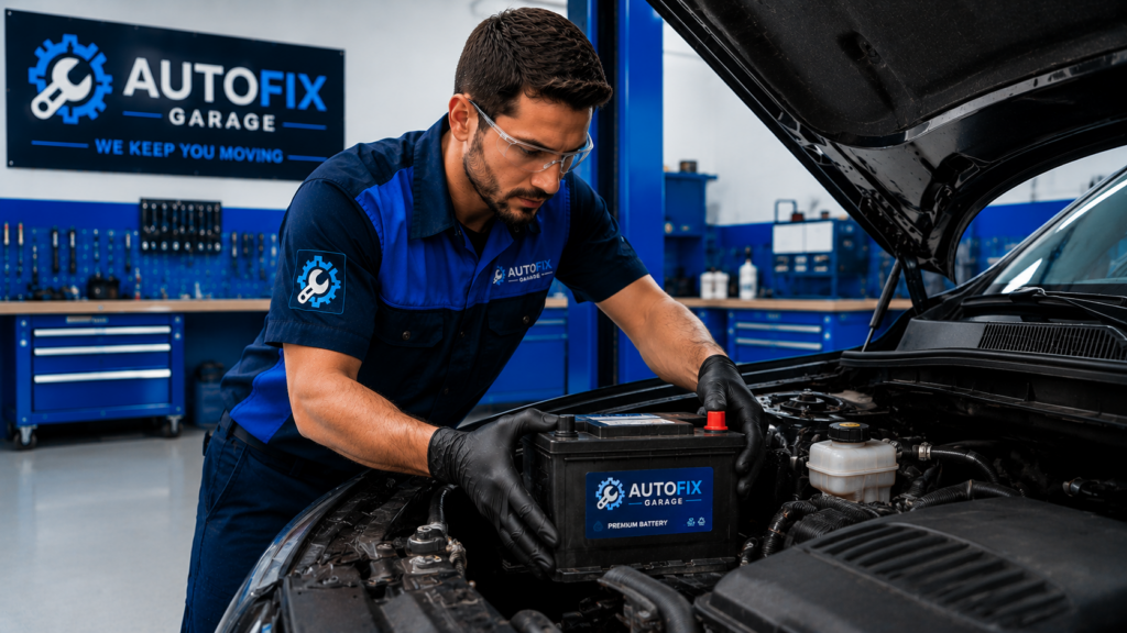 Battery Problems? Here's How to Tell Before You Get Stranded Technician replacing an old vehicle battery with a new battery